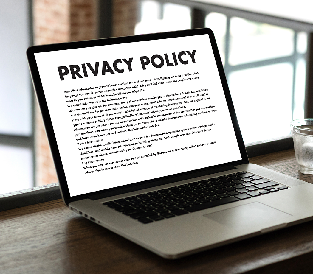 PRIVACY POLICY Private Security Protection,Businessman with protective gesture and text privacy