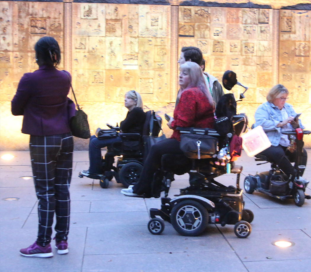 Wheelchair users at FDR Memorial