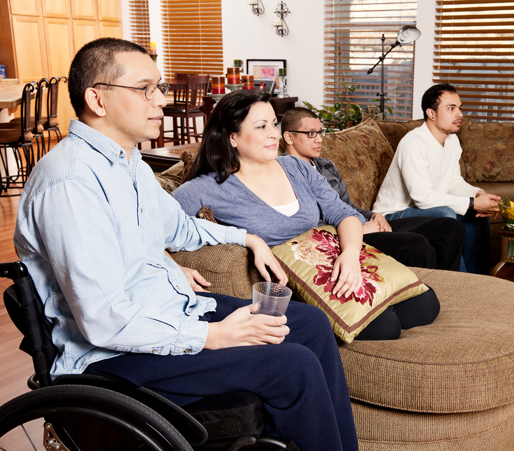 Family watching TV