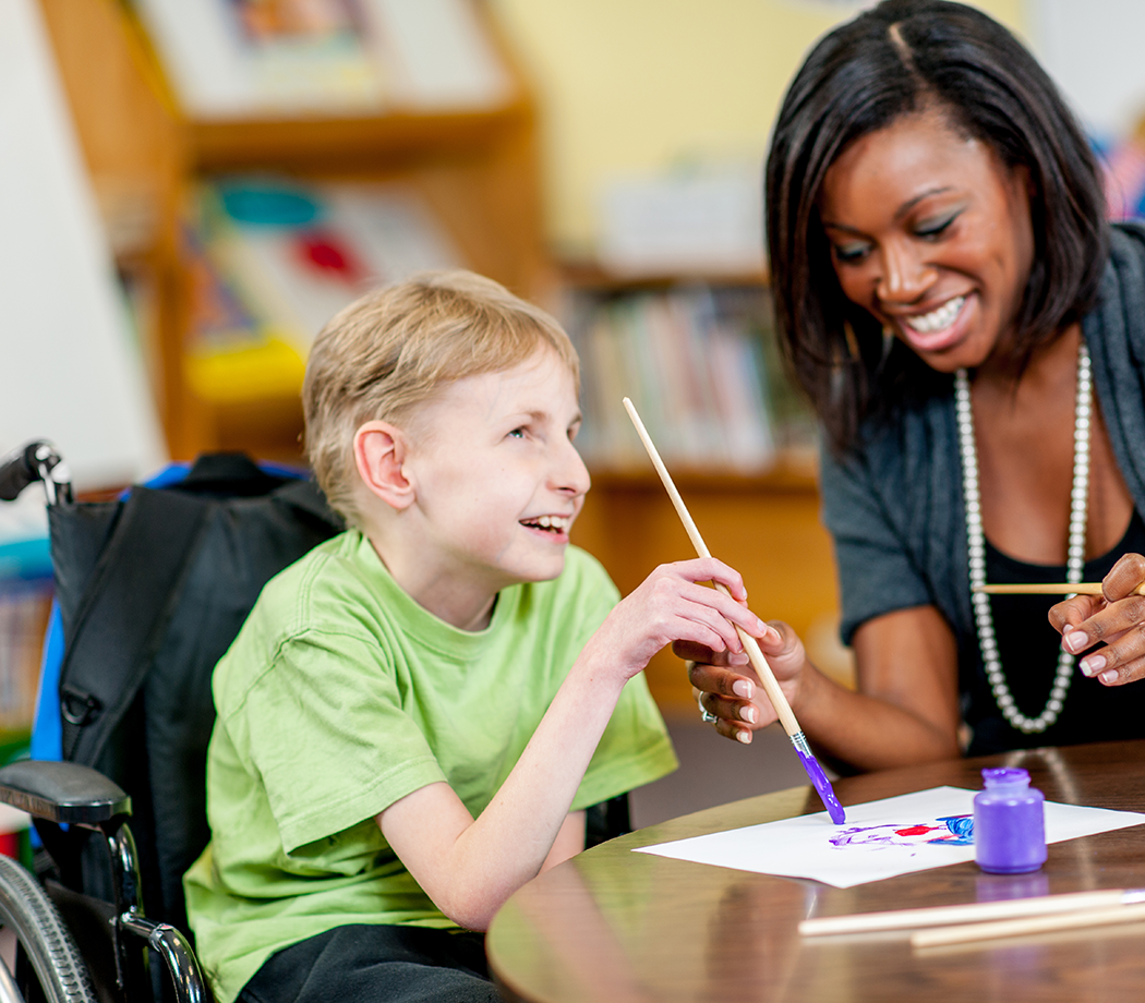 A boy with a disability.