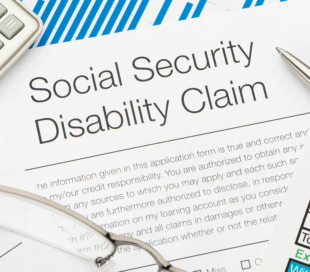 Close up of Social Security Disability Claim Form