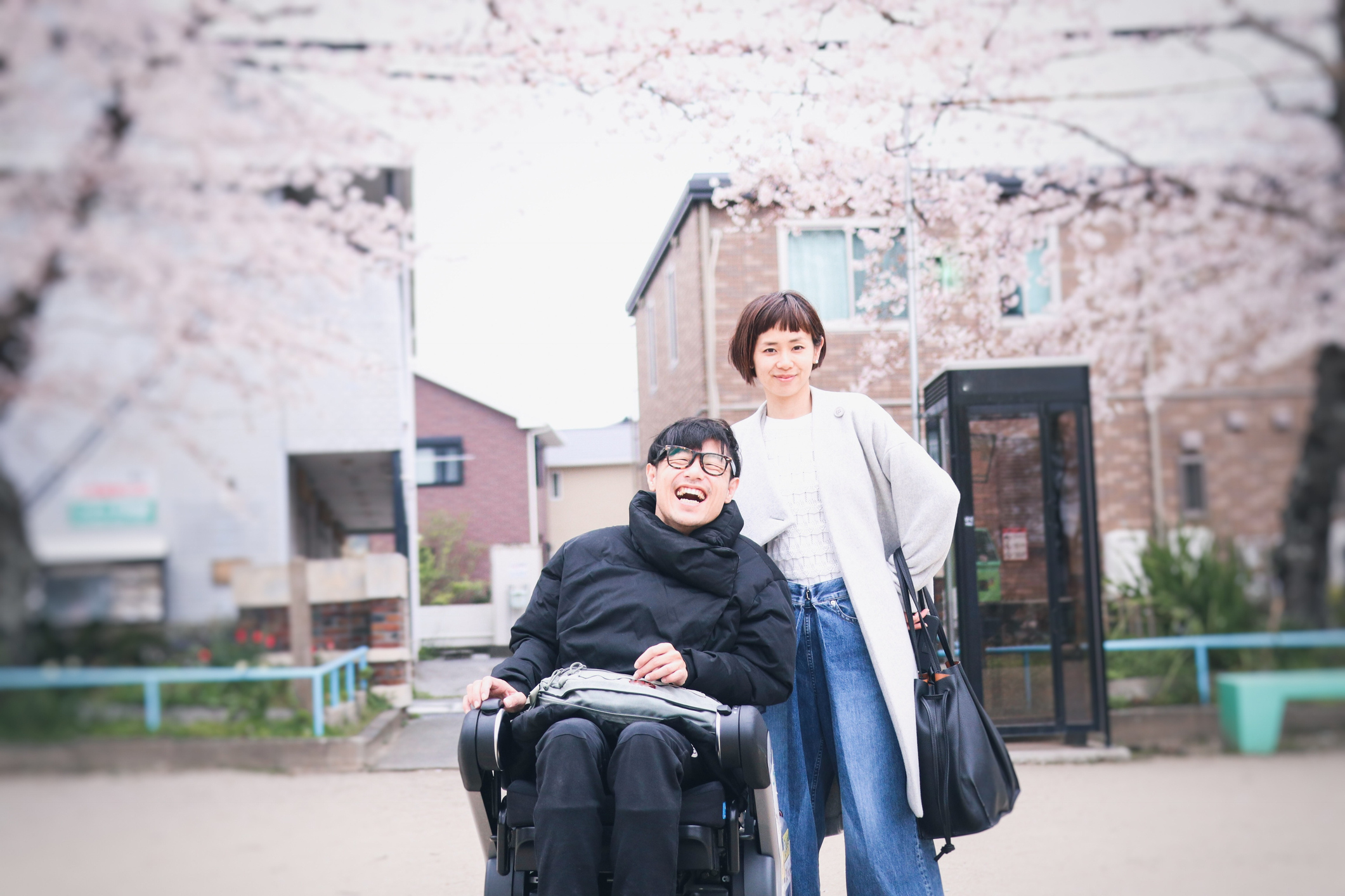 Japanese family image in the spring
