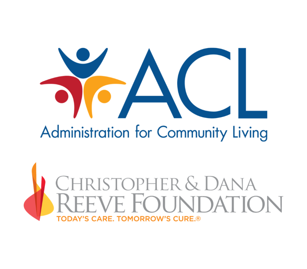 Administration for Community Living logo and Christopher & Dana Reeve Foundation logo